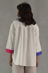 Shop_Roza_Ivory Linen Embroidery Round Neck Secret Garden Top _at_Aza_Fashions