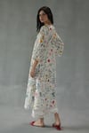 Shop_Roza_Ivory Linen Embroidery, Lace Round Neck Wishflower Print Kurta And Pant Set _at_Aza_Fashions