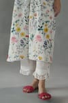 Buy_Roza_Ivory Linen Embroidery, Lace Round Neck Wishflower Print Kurta And Pant Set _Online_at_Aza_Fashions
