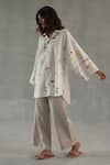 Shop_Roza_Ivory Linen Embroidery Collared Bianca Printed Shirt _Online_at_Aza_Fashions