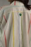Buy_Roza_Ivory Linen Embroidery Collared Bianca Printed Shirt 