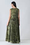 Shop_Samant Chauhan_Green Cotton Round Neck Static Dress _at_Aza_Fashions
