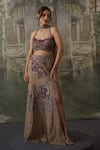 Buy_Falsa_Purple Chantelle Beads, Embroidery Scoop Neck Hand Lehenga Set _at_Aza_Fashions