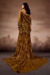 Shop_Falsa_Green Silk, Crepe Embroidery Scoop Neck Hand Dress With Draped Dupatta _at_Aza_Fashions