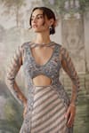 Shop_Falsa_Beige Net Embroidery V-neck Hand Kurta Sharara Set _Online_at_Aza_Fashions