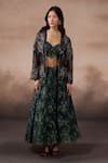 Buy_Falsa_Multi Color Chantelle Embroidery Open , Sweetheart Jacket And Skirt Set _Online_at_Aza_Fashions