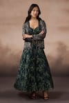 Falsa_Multi Color Chantelle Embroidery Open , Sweetheart Jacket And Skirt Set _at_Aza_Fashions