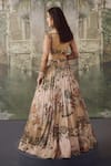 Shop_Falsa_Pink Silk, Chiffon Embroidery Square Neck Hand Lehenga With Blouse _at_Aza_Fashions