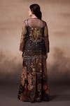 Shop_Falsa_Brown Tulle, Silk Organza Beads Round Neck, Open Embroidered Tunic And Jacket Set _at_Aza_Fashions