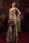 Buy_Falsa_Multi Color Silk Satin Embroidery, Sequins Sweetheart Neck Hand Kurta Set _at_Aza_Fashions