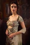 Falsa_Multi Color Silk Satin Embroidery, Sequins Sweetheart Neck Hand Kurta Set _Online_at_Aza_Fashions
