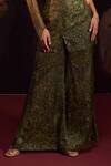 Buy_Falsa_Green Silk, Lace Embroidery Asymmetric Printed Tunic With Pant _Online_at_Aza_Fashions