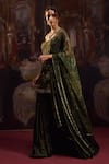 Buy_Falsa_Green Silk, Chiffon Embroidery Sweetheart Neck Sharara Set _at_Aza_Fashions