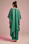Shop Kalista Emerald Green Viscose Embroidery Round Neck Lana Kaftan Set at Aza Fashions Shop_Kalista_Emerald Green Viscose Embroidery Round Neck Lana Kaftan Set _at_Aza_Fashions