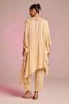 Shop_Kalista_Beige Viscose Embroidery Round Neck Lana Kaftan Set _at_Aza_Fashions