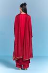 Shop Kalista Red Viscose, Satin, Silk Beads, Sequins, Embroidery Round Neck Jeni Kurta Set at Aza Fashions Shop_Kalista_Red Viscose, Satin, Silk Beads, Sequins, Embroidery Round Neck Jeni Kurta Set _at_Aza_Fashions