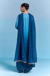 Shop_Kalista_Blue Viscose, Satin, Silk Embroidery Round Neck Jeni Kurta Set _at_Aza_Fashions