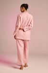 Shop_Kalista_Pink Cotton, Linen Embroidery Collared Lyra Shirt _at_Aza_Fashions