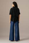 Shop_Namrata Joshipura_Black Embroidery Open Neck Moonflower Back Tie Zipper Top _at_Aza_Fashions
