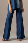Buy_Namrata Joshipura_Blue Denim Sequins Collared Rosette Zipper Handkerchief Tunic _Online_at_Aza_Fashions