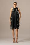 Buy_Namrata Joshipura_Black Georgette Embroidery Halter Neck Fern Dress _Online_at_Aza_Fashions