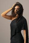 Namrata Joshipura_Black Jersey One Shoulder Gown _at_Aza_Fashions