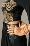 Shop_Namrata Joshipura_Black Jersey Beads, Embroidery One Shoulder Gown _Online_at_Aza_Fashions