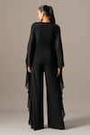 Shop_Namrata Joshipura_Black Jersey Beads Round Neck Star Boy Batwing Jumpsuit _at_Aza_Fashions