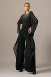 Buy_Namrata Joshipura_Black Jersey Beads Round Neck Star Boy Batwing Jumpsuit _at_Aza_Fashions