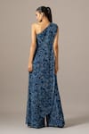 Shop_Namrata Joshipura_Blue Georgette One Shoulder Paisley Jumpsuit _at_Aza_Fashions