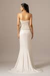 Shop_Namrata Joshipura_Ivory Chiffon Pearls Drops Corset And Trail Skirt Set _at_Aza_Fashions