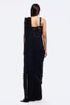 Shop_Onaya_Black Lycra Sequins, Beads Asymmetric Embellished Saree Gown _at_Aza_Fashions