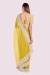 Shop_Onaya_Green Organza Embroidery Round Neck Saree And Blouse Set _at_Aza_Fashions