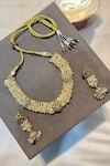 Buy_Prestones_Gold Plated Pearls, Stones Finish Guccha Necklace Set _at_Aza_Fashions
