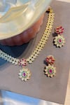Prestones_Multi Color Gold Finish Temple Necklace Set _Online_at_Aza_Fashions