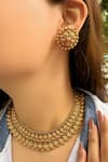 Shop_Prestones_Gold Plated Finish Temple Necklace Set _at_Aza_Fashions