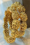 Buy_Prestones_Gold Plated Finish Carved Temple Bangle Set _Online_at_Aza_Fashions