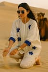 Buy_Samatvam By Anjali Bhaskar_Cream Embroidery Round Neck Aabroo Tunic With Pant _Online_at_Aza_Fashions
