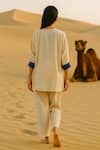 Shop_Samatvam By Anjali Bhaskar_Cream Embroidery Round Neck Aabroo Tunic With Pant _at_Aza_Fashions