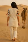 Shop_Samatvam By Anjali Bhaskar_Cream Embroidery Round Neck Khwaab Tunic With Pant _at_Aza_Fashions