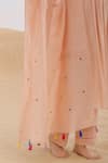 Samatvam By Anjali Bhaskar_Pink Chanderi Embroidery, Tassels Split V-neck Rangrez Kurta Set _Online_at_Aza_Fashions