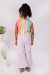 Shop_Toplove_Multi Color Neoprene Lace Multicolor Woven Bomber Set _at_Aza_Fashions