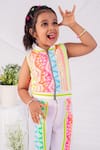 Toplove_Multi Color Neoprene Lace Multicolor Woven Bomber Set _Online_at_Aza_Fashions
