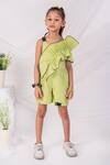 Buy_Toplove_Lime Taffeta Big Ruffle Shorts Set _at_Aza_Fashions
