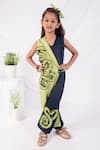 Buy_Toplove_Lime Taffeta, Cotton, Twill Fringe Twirl And jumpsuit _at_Aza_Fashions