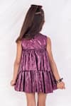 Shop_Toplove_Purple Knit Fabric Flowers, Feathers Berry Pop Rosette Dress _at_Aza_Fashions