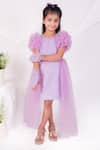 Buy_Toplove_Lavender Fur, Net Pearls Flutter Side Trail Dress _at_Aza_Fashions
