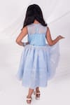 Shop_Toplove_Blue Fur, Organza Pearls Frost Cascade Trail Dress _at_Aza_Fashions