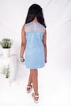 Shop_Toplove_Blue Fur, Organza Pearls Frost Dress _at_Aza_Fashions