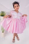 Buy_Toplove_Pink Satin Pearls Papillon Butterfly Dress _at_Aza_Fashions